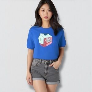 LuLaRoe Women’s Large Hudson Short Sleeved Tee “Just Chill” Casual Streetwear